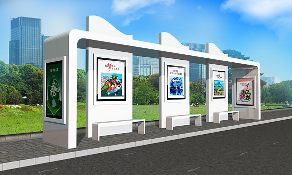 城市簡(jiǎn)約公交站臺(tái)